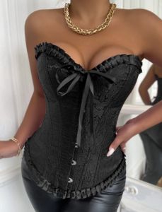 Adult Female Costumes to Hire - CORSET -   BLACK - XS